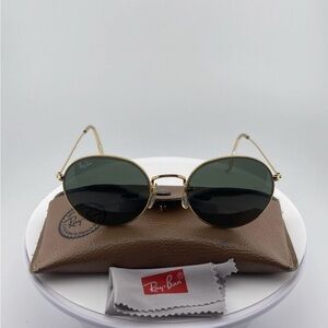 Ray-Ban Gold Frame Sunglasses with Green Lenses
